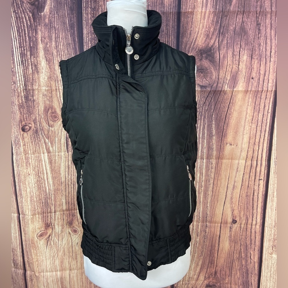 Calvin Klein performance black vest with zipper and snap closure women’s size XS